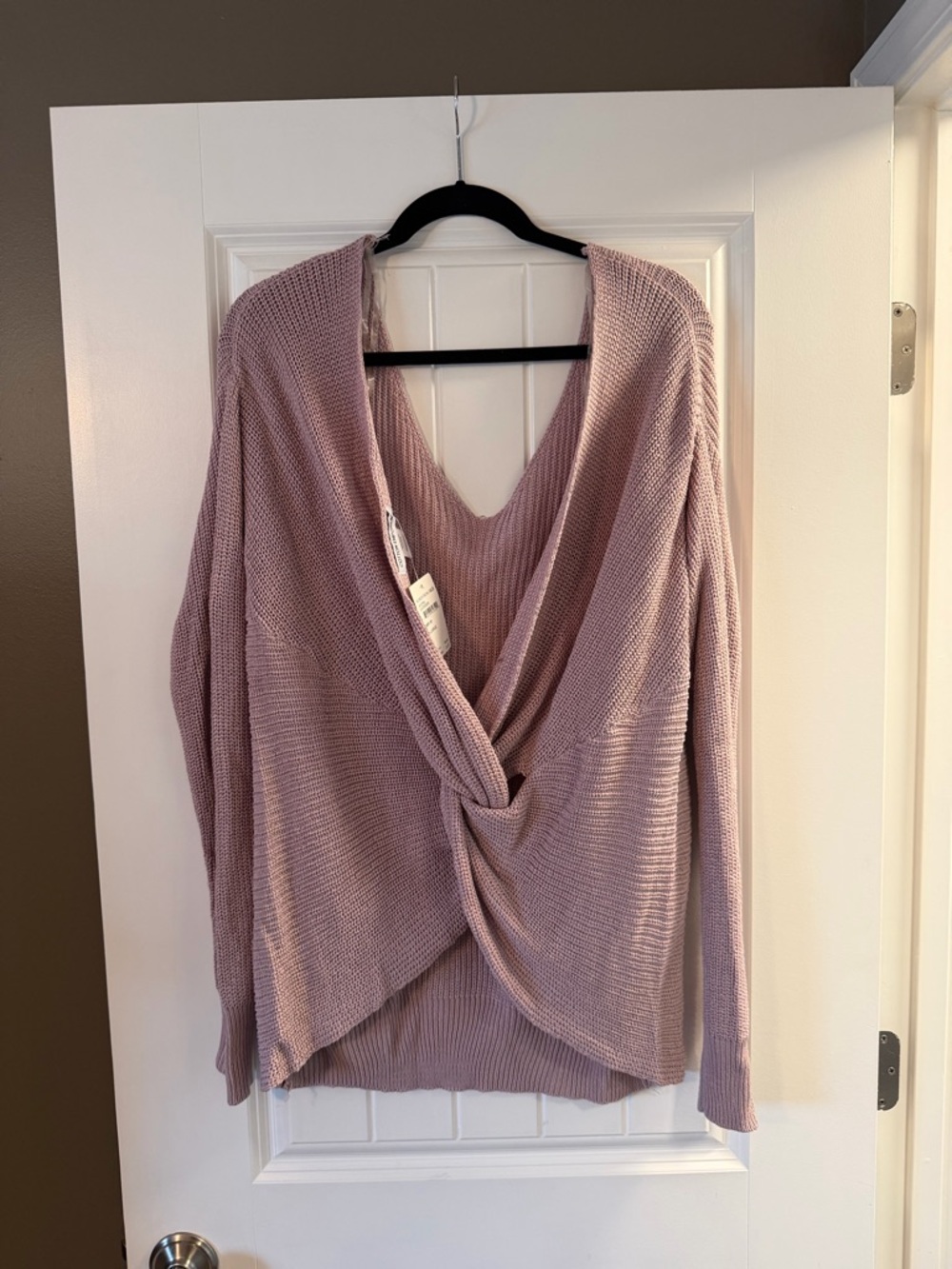 NWT: Lavender Twist-Back Sweater